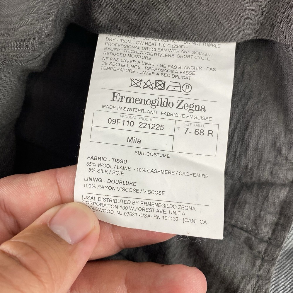 Ermenegildo Zegna Dress Pants 48x30 Mila Dark Grey Wool Silk 5-Pocket 7-68R - Picture 4 of 11